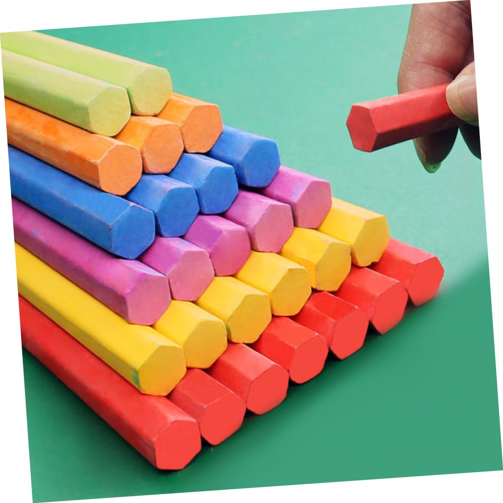 Craies Colorées sans Poussière 3 Boîtes Écriture Lisse et Facile à Effacer Hexagonales pour Tableau Noir Adaptées aux Enseignants et Garçon et Filles, Usage Intérieur