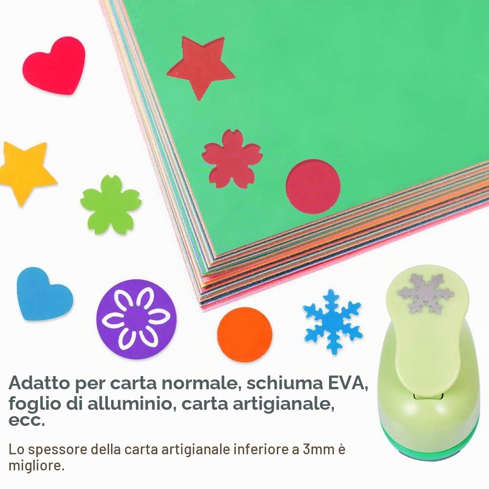 UCEC Set di 6 perforatori a motivi per lavori manuali con carta per biglietti di auguri fai-da-te 6,8 cm x 4,3 cm x 5,5 cm