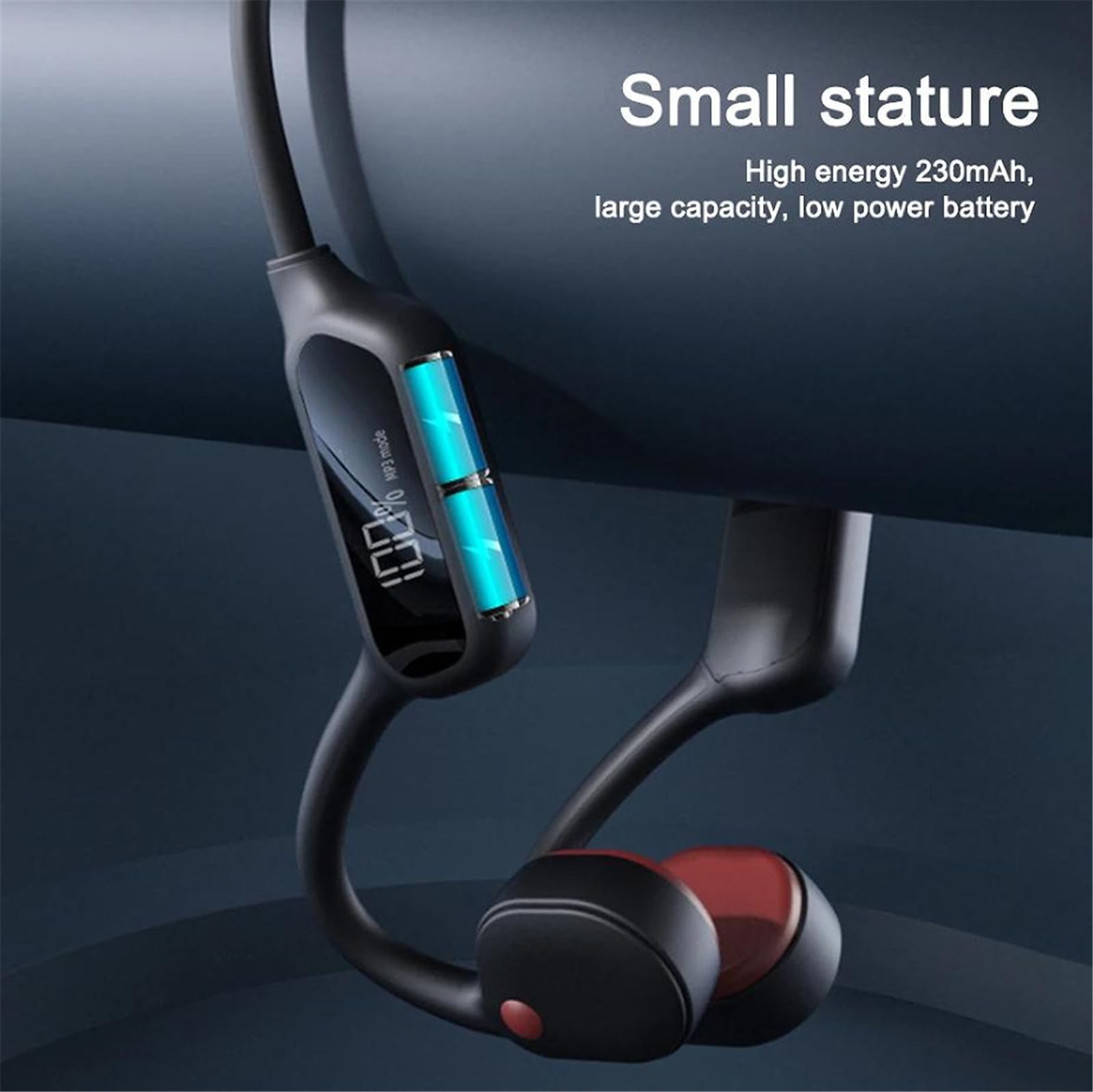 Przewodnictwo kostne Bluetooth 5.3 słuchawki bezprzewodowe IPX8 wodoodporny zestaw słuchawkowy 32 GB odtwarzacz MP3 pływanie zaczep na ucho z wyświetlaczem mocy mikrofonu (biały)