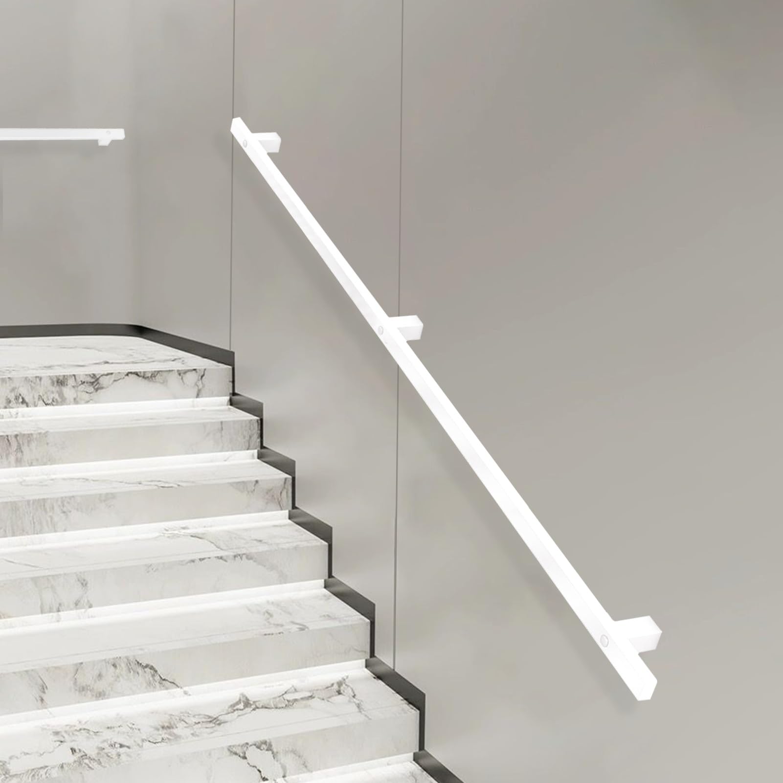 Rampe d'escalier en fer forgé de 400cm pour éviter les chutes sur marches intérieures et extérieures