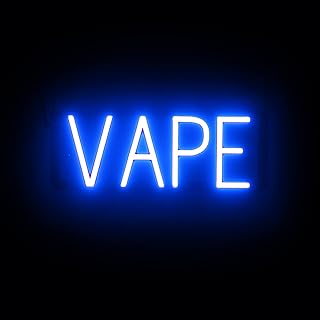 SpellBrite VAPE Sign | Smoke Shop-Related Sign with Neon Look, Blue LED Light Source | 17.0" x 6.3"
