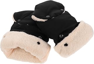 Xmas Baby Stroller Gloves Waterproof Handmuffs Universal Fit Black | Weather Proof Hand Protection, Ergonomic Design for Parent Outings, Fits Stroller and Shopping Cart Handles