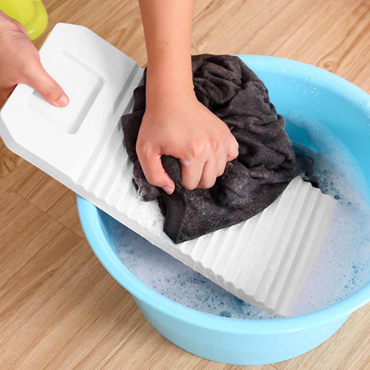 TOYANDONA Tabla de Lavar Portátil de Plástico para Lavado de Manos, Limpieza sin Dañar Ropa, Diseño Manual para Camping y Viaje