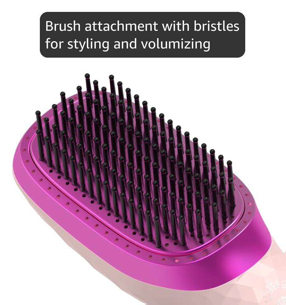 APOKE 3 in 1 Hair Dryer Brush Professional 1200W Powerful Ceramic Tourmaline 3 Heat/2 Speed Settings One Step Hair Dryer and Styler (Pink)