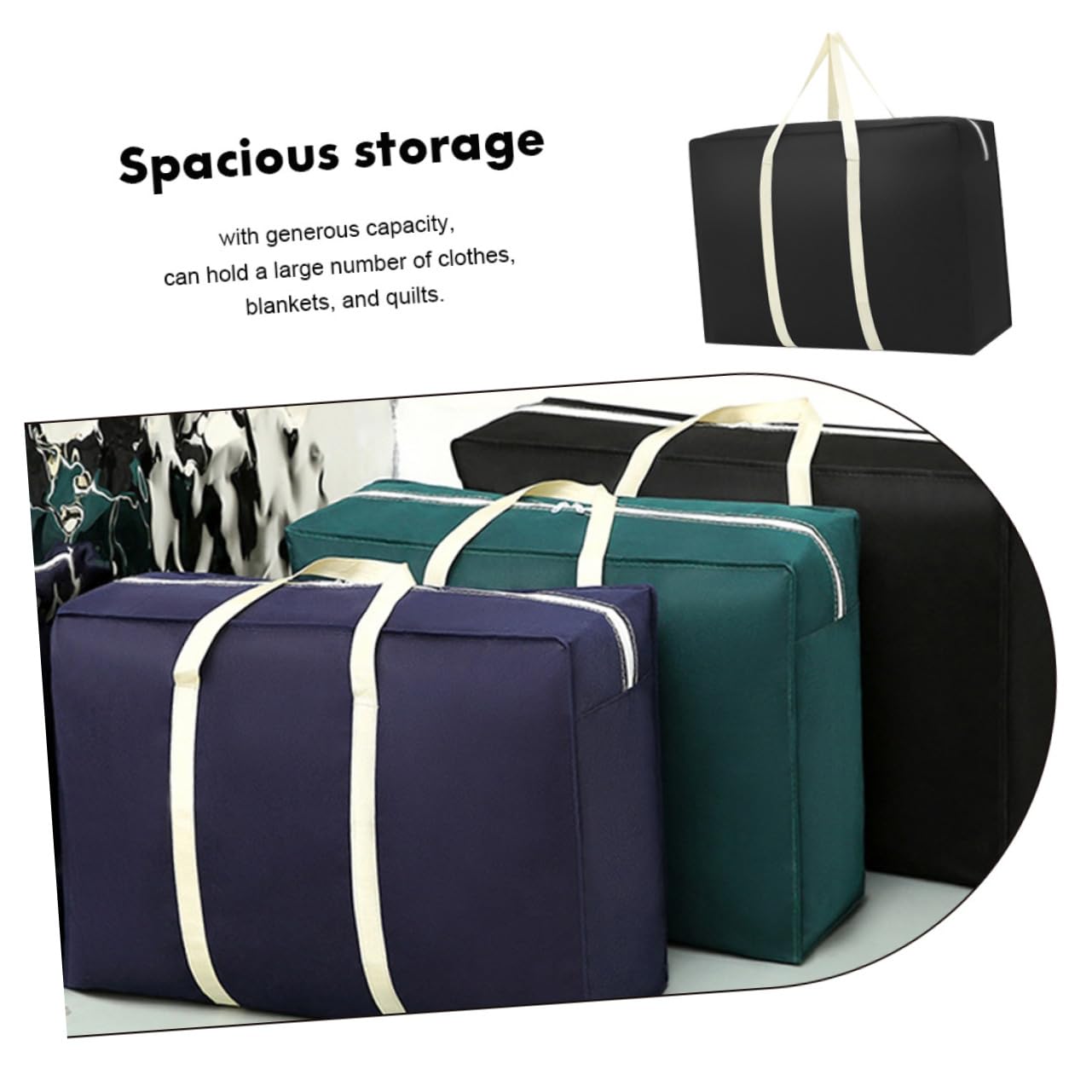 LABRIMP 3piezas Bolsa De Almacenamiento para Dormitorio Gran Capacidad Ropa Mantas Edredones Organizador De Espacio