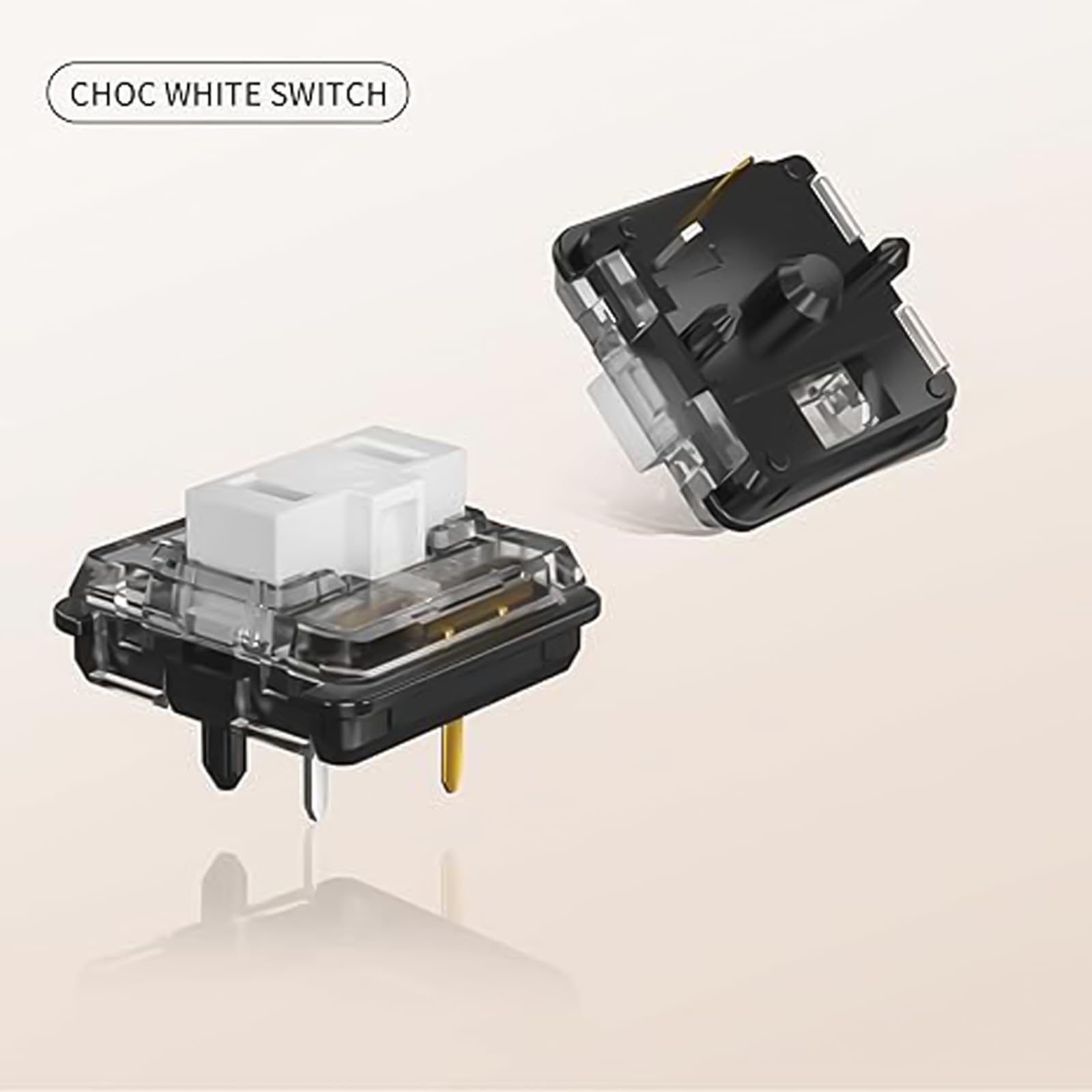 Zjmehty Kailh 1350 - Interruttori meccanici a basso profilo per tastiera meccanica, Clicky RGB/SMD (72 pezzi, bianco cioccolato)