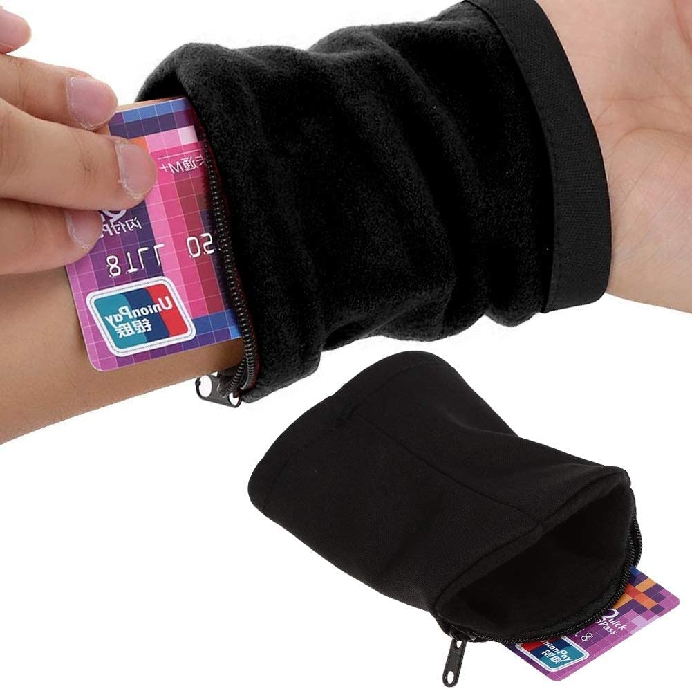 Pochette De Poignet Sport 2 Pièces – Bandeau Avec Poche Zippée, Running, Vélo, Chien, Yoga