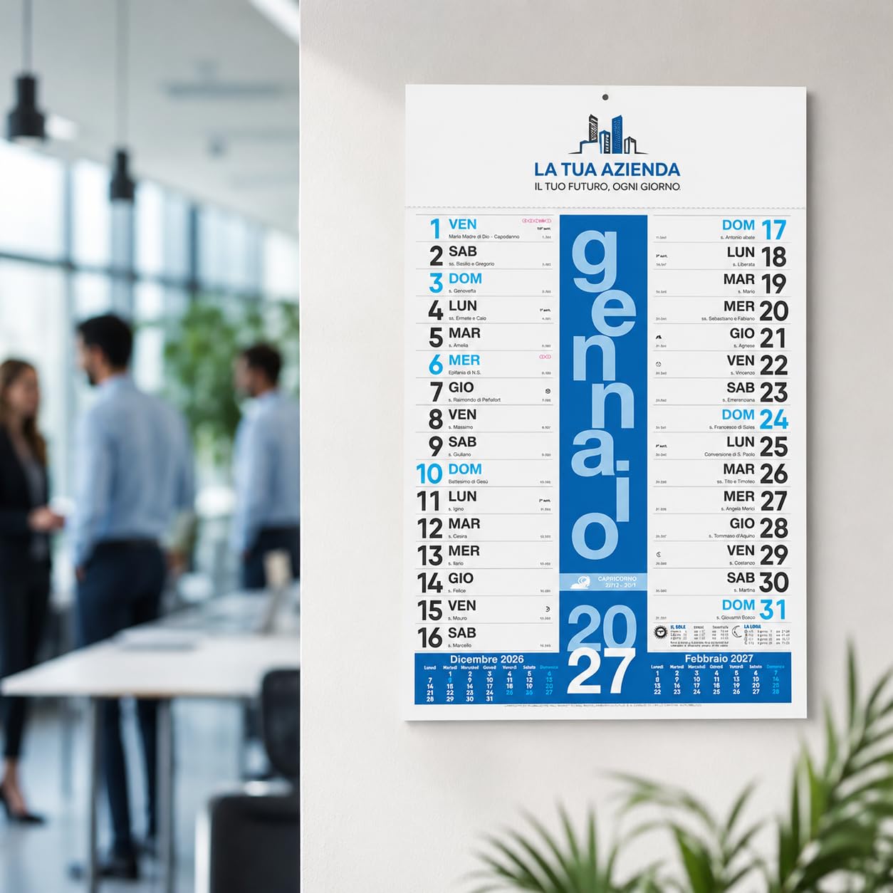 Calendari Personalizzati 2027 in Stock da 100 Pezzi Olandesi Grandi da Muro Notes sul Retro per Gadget Pubblicitari di Fine Anno e come Omaggio per i Clienti o Regali Aziendali | PA430