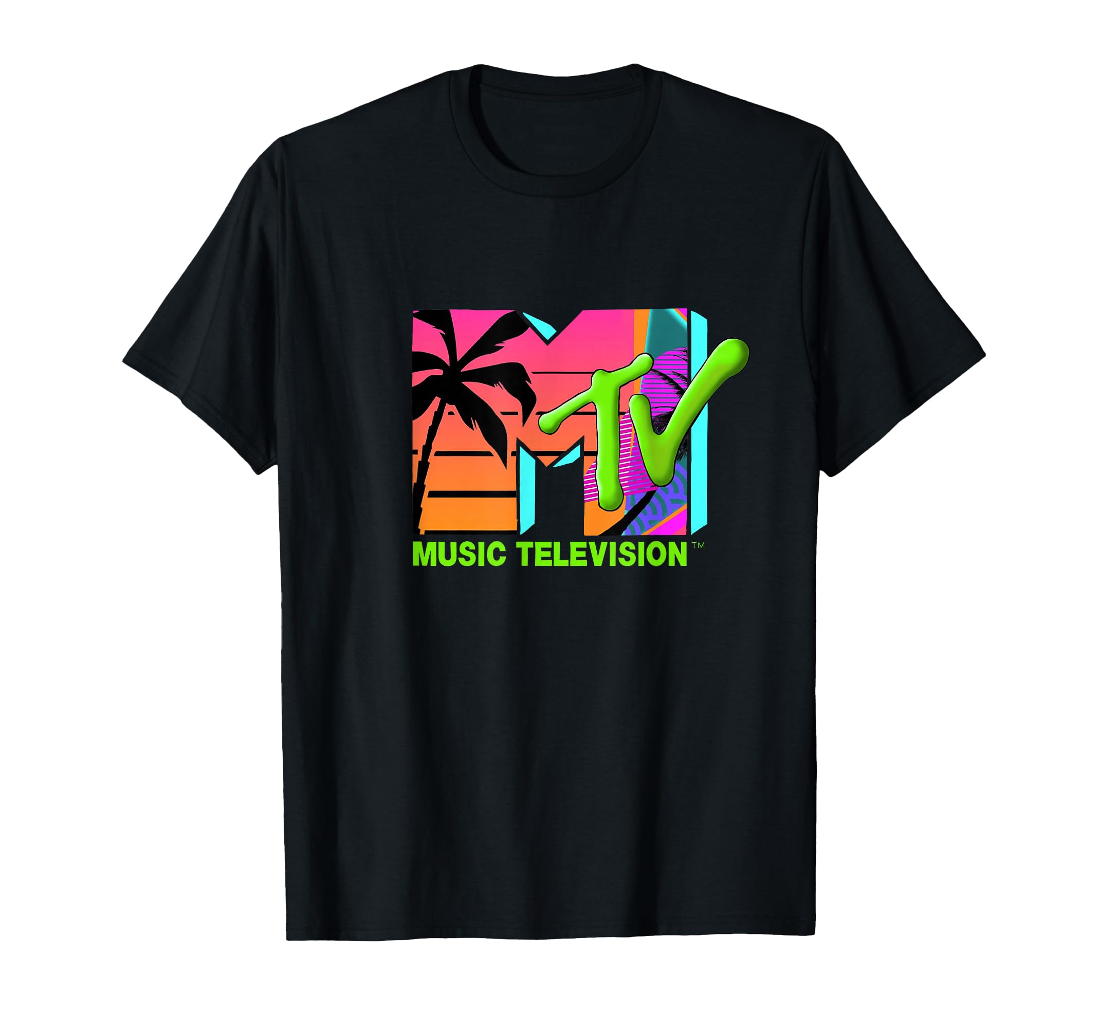 - The Official MTV Logo with Retro Palms in Paradise T-Shirt