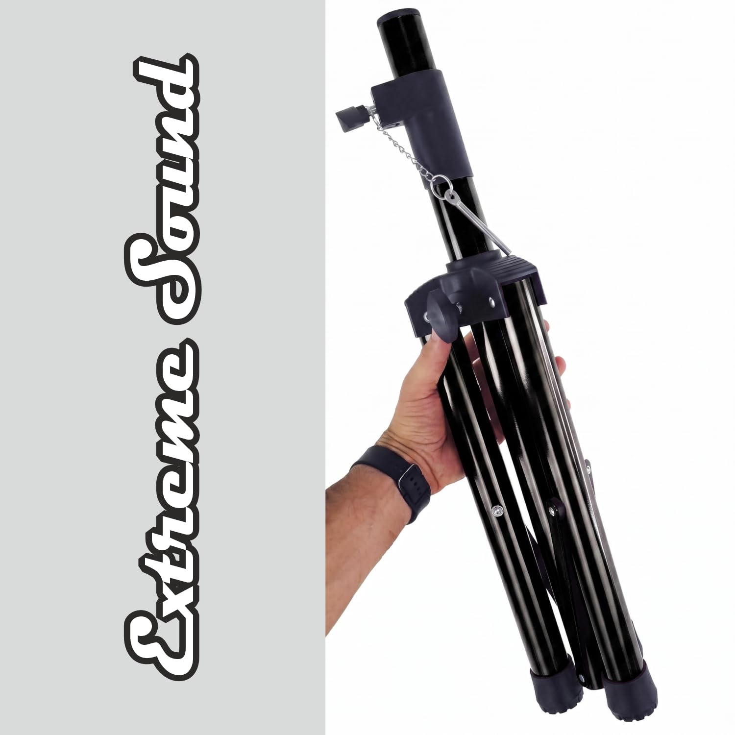 Extreme Sound - Coppia Stativi Treppiedi Supporti Cavalletti in Metallo - Stand per Casse Acustiche Diffusori Audio - Altezza Regolabile e Richiudibile - Asta telescopica universale da 35mm
