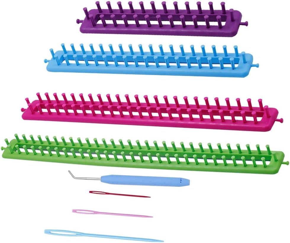 1Set Long Knitting Set Scarf Shawl Hat Sock Knitter Maker Knit DIY Children Heart Ball Weaver Loom Craft Tool Accessory