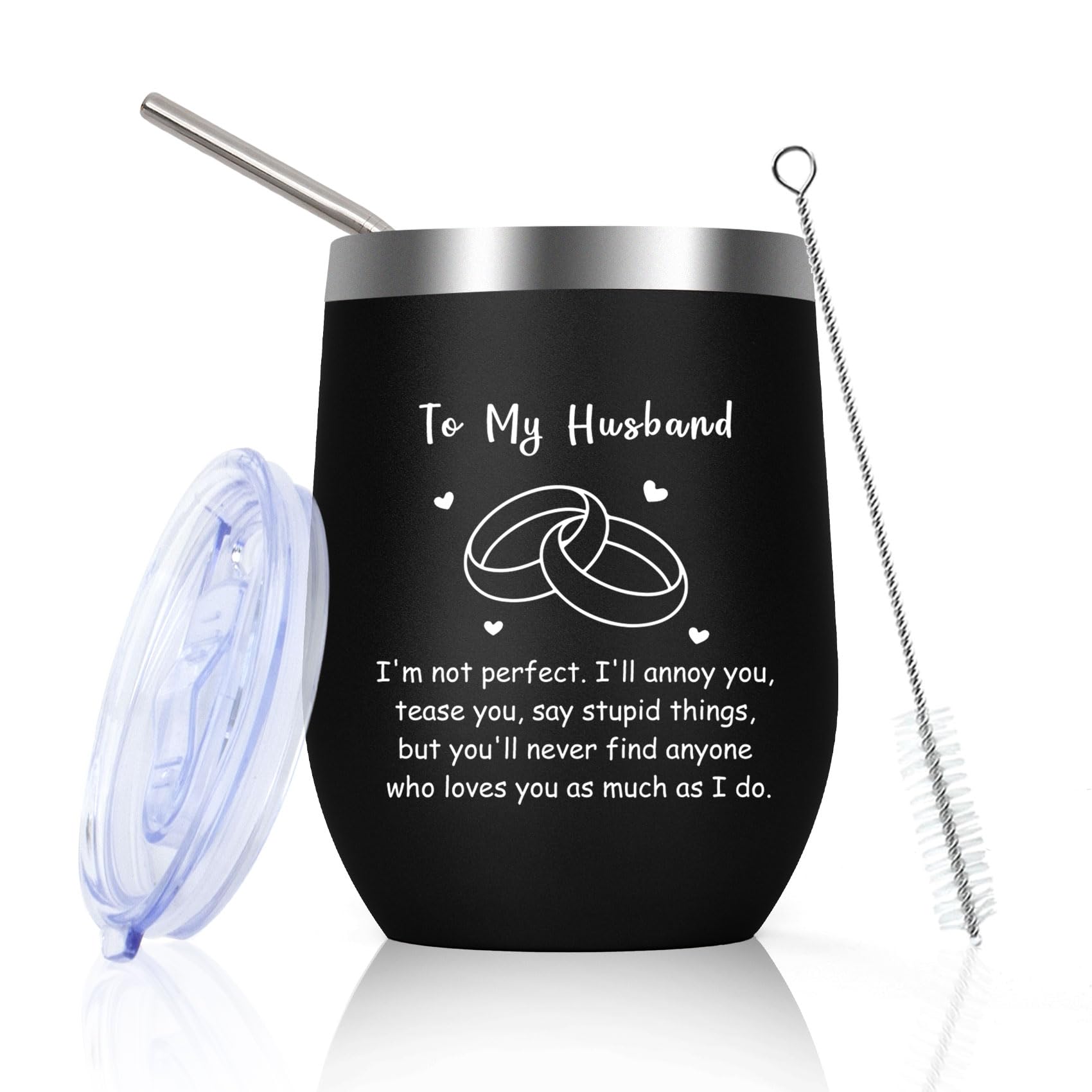 Huaceary Valentines Gifts for Husband Travel Mug Husband Birthday Gifts for Husbands Gifts from Wife I Love You Gift for Him Couples Presents for Husbands Wedding Anniversary Fathers Day Christmas