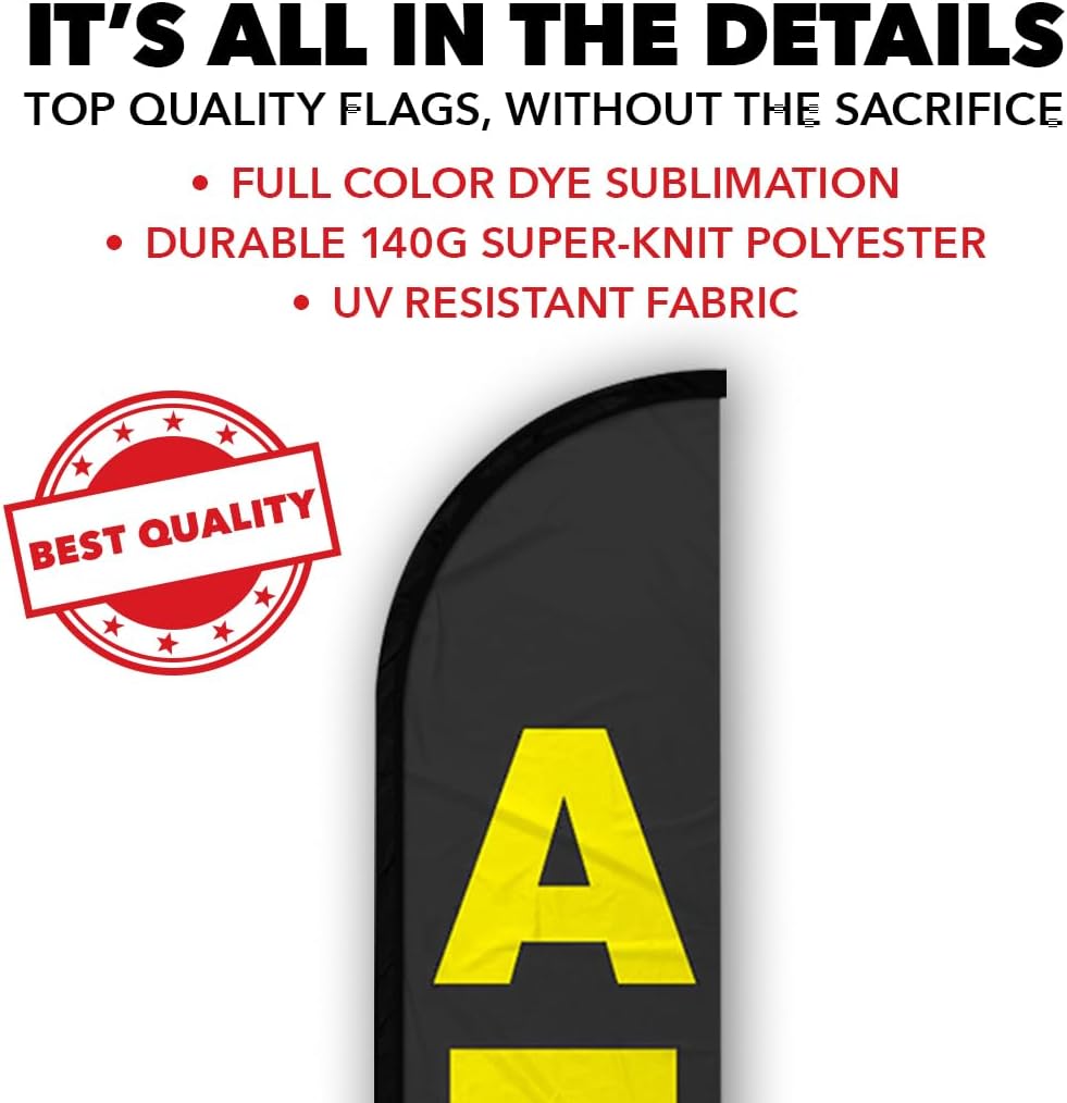 Infinity Republic - ATM Windless Full Sleeve Banner Swooper Flag - Perfect for Businesses, Quick Cash, Events, Markets etc!