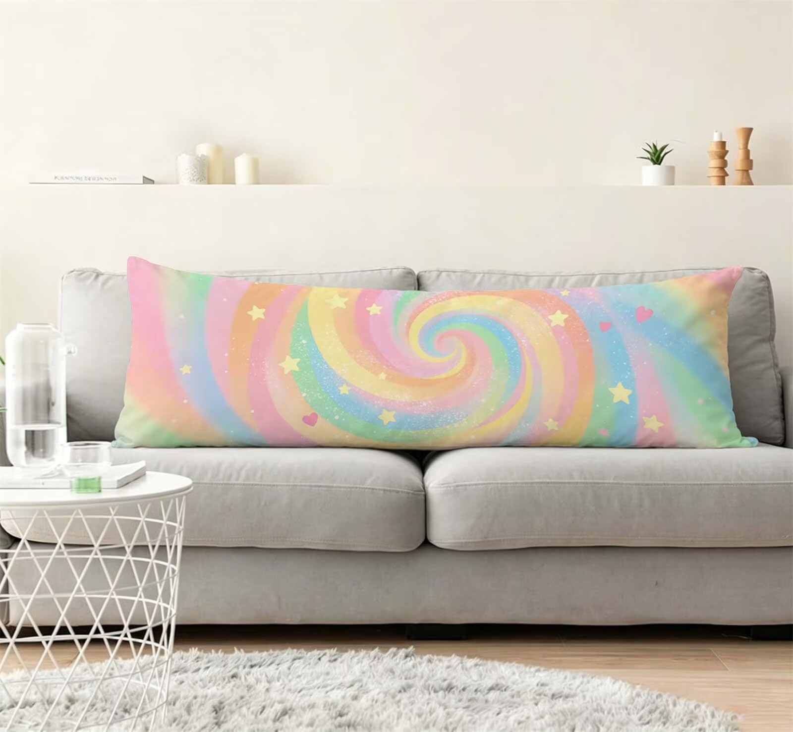 Colore-20 Federe Cuscino Letto 55 x 160 cm, Cuscini per Divano Lino,