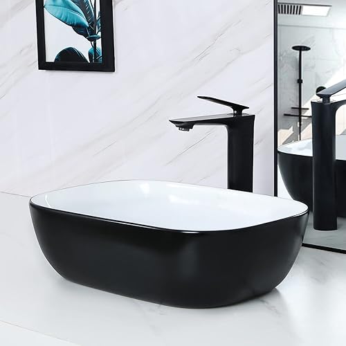 Davivy 17.9'' X 12.6'' Matte Black Oval Vessel Sink with