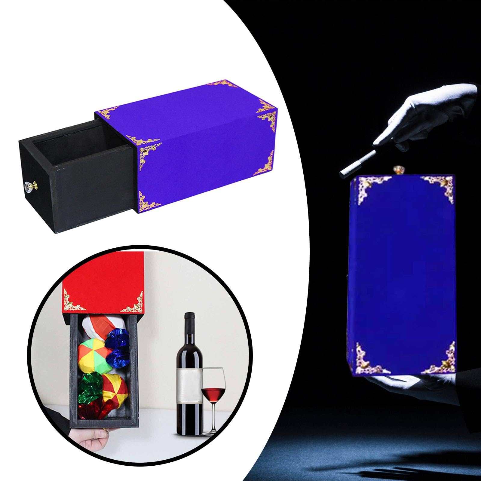 Juego de Trucos de : Accesorios, Artículos de Comedia, Regalo para, Ilusiones Escénicas para Adultos Y, Azul 28x15x12.5cm