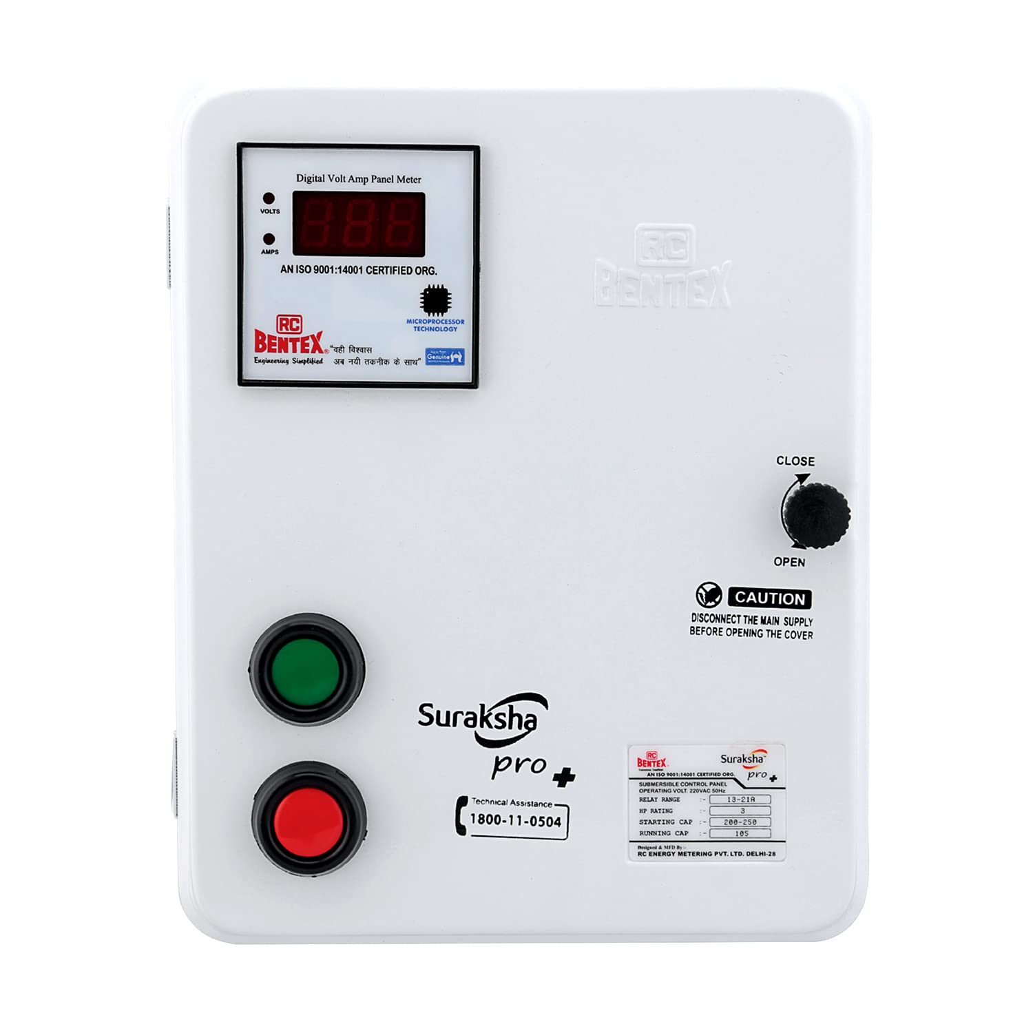 RC BENTEX Suraksha Pro Plus Submersible Control Panel 3 HP 13-21 A, 103S000038, Motor Starter (B0BNSR1FHK) Amazon Price History, Amazon Price Tracker