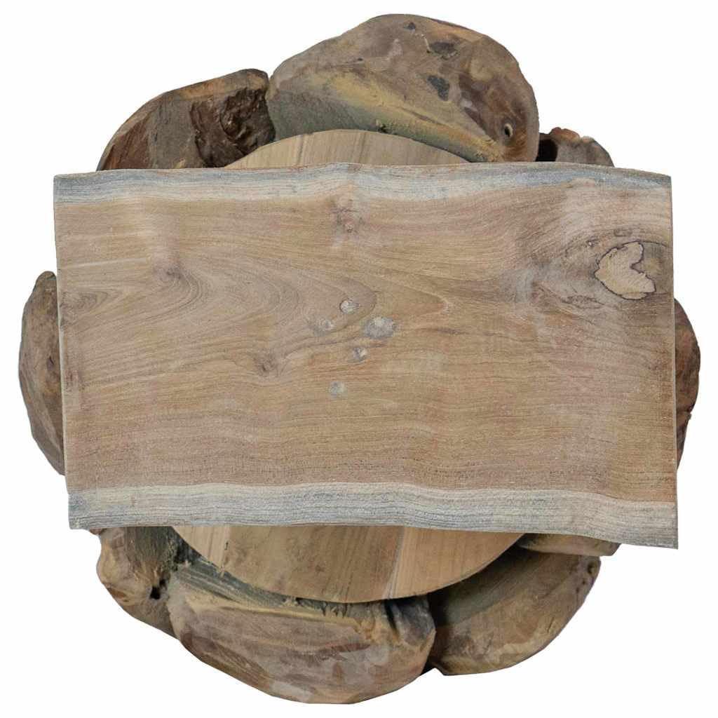 Árbol de Navidad de madera de teca, 91 cm, color marrón con soporte