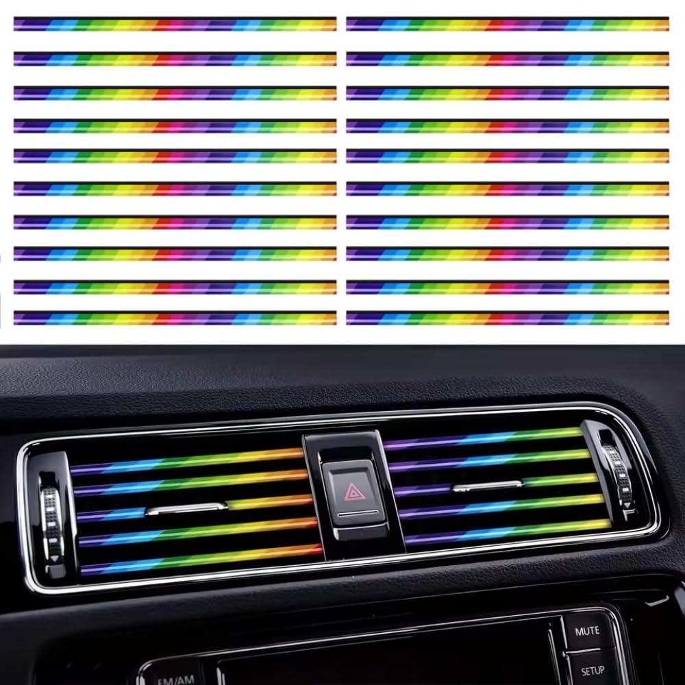 WDJRUIRUI 20 Pieces Car Air Vent Grille Trim for Skoda Superb Limousine Facelift 3V ab Bj.2019, Interior Dashboard Decoration Colourful Styling Accessories Flexible PVC Material