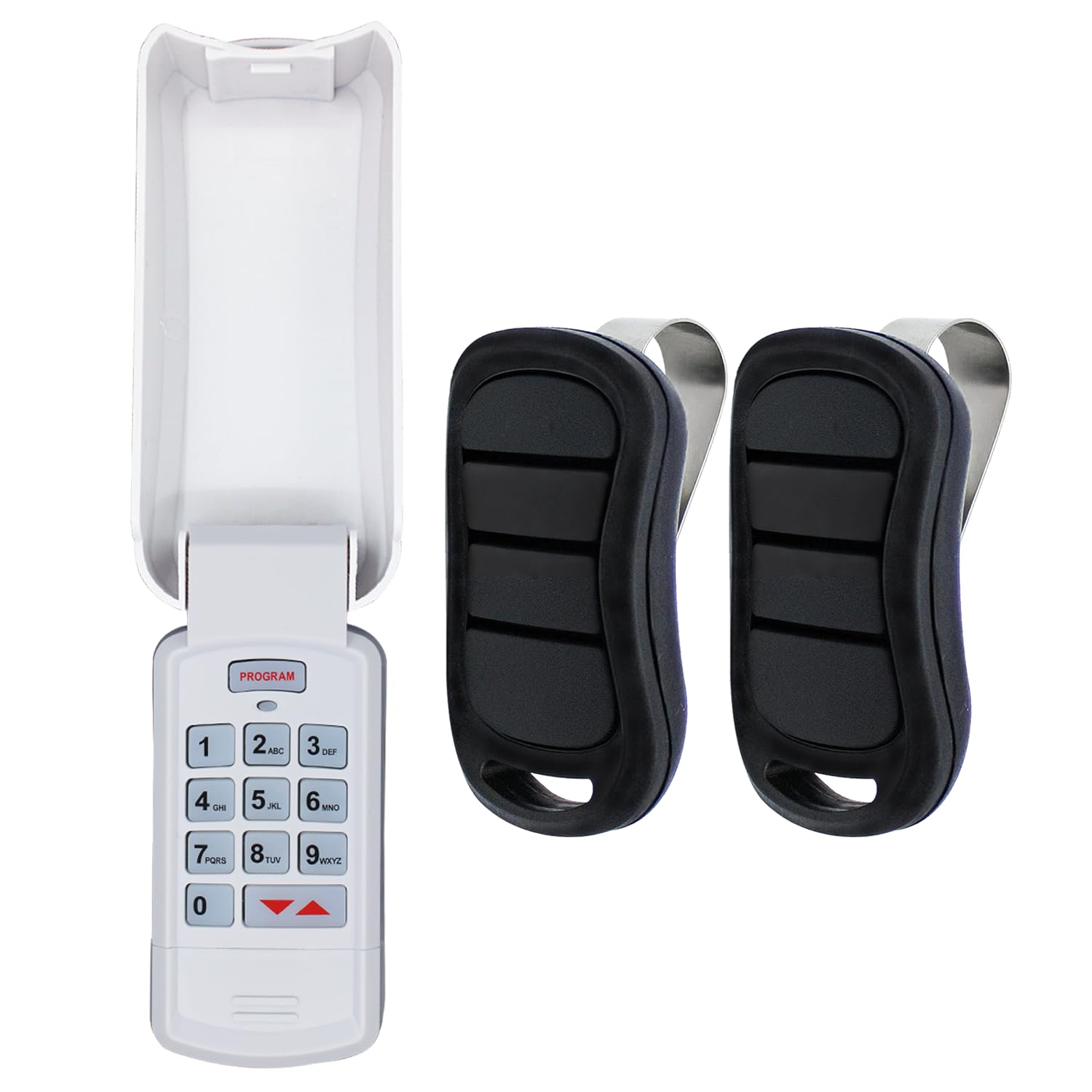 Upgraded GK-R Garage Door Opener Keypad with 2 Pack G3T-R Remote, Fit for Genie and Overhead Garage Door Opener Since 1997, Keypad Replace GK-BX OKP-BX GWKPD-BL, Remote Replace G3T-BX G3T-A O3T-A