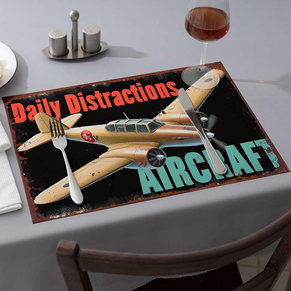 Sets de table rustiques motif distractions pour de repas conviviaux en famille