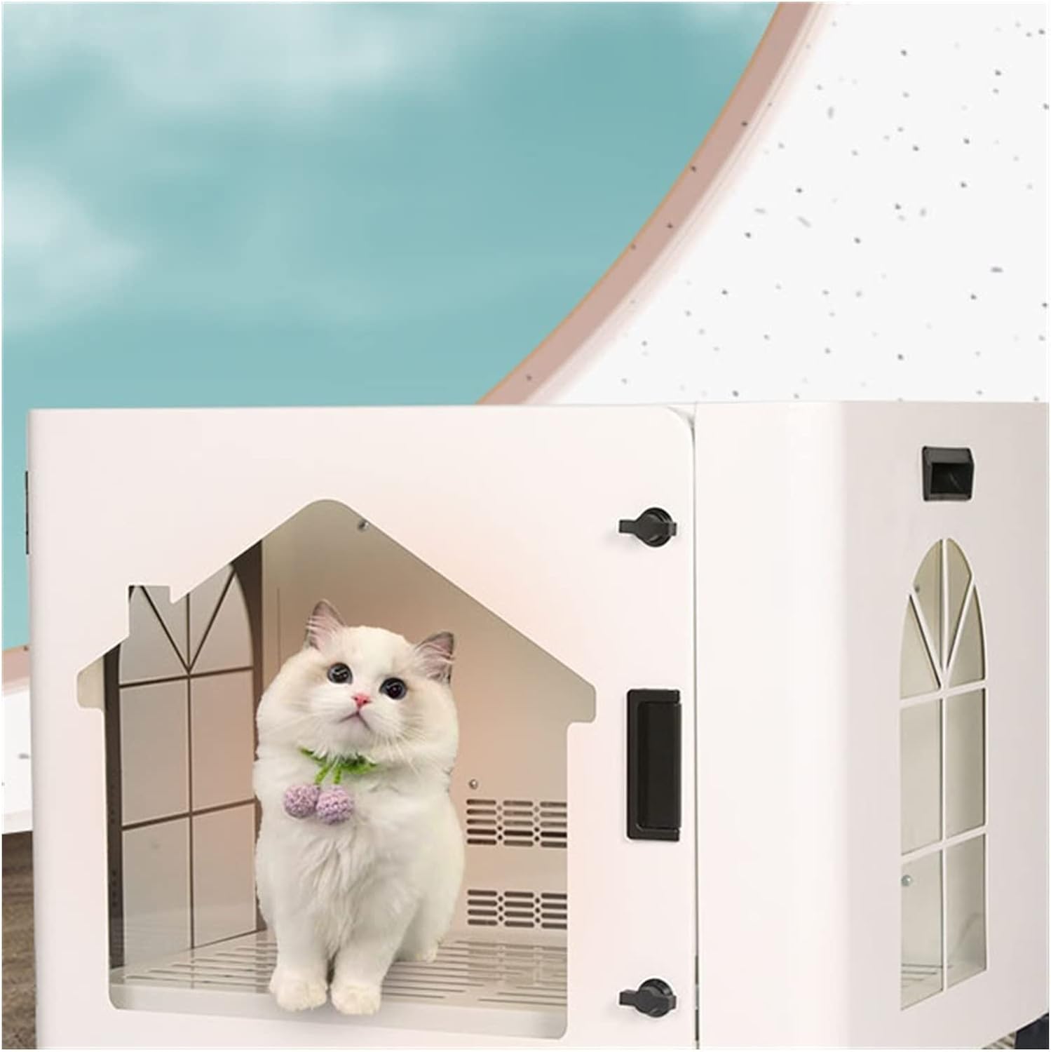 Cat Litter Box Pet Drying Box Cat Dog Dryer Home Medium-Sized Blowing Water Machine(White)