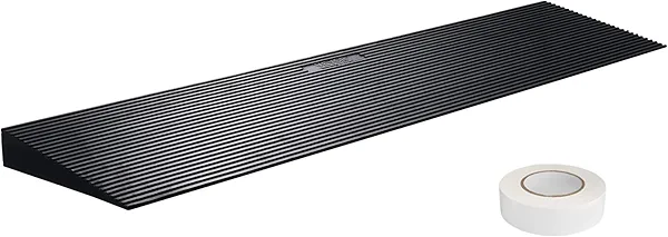VEVOR 1.2" Rise Cuttable Threshold Ramp for Sweeping Robot, 35.4" Wide Natural Rubber Wheelchair Ramp, Non-Slip Solid Rubber Ramp with Double-Sided Tape for Doorways,Driveways,Bathroom,Smooth Tile