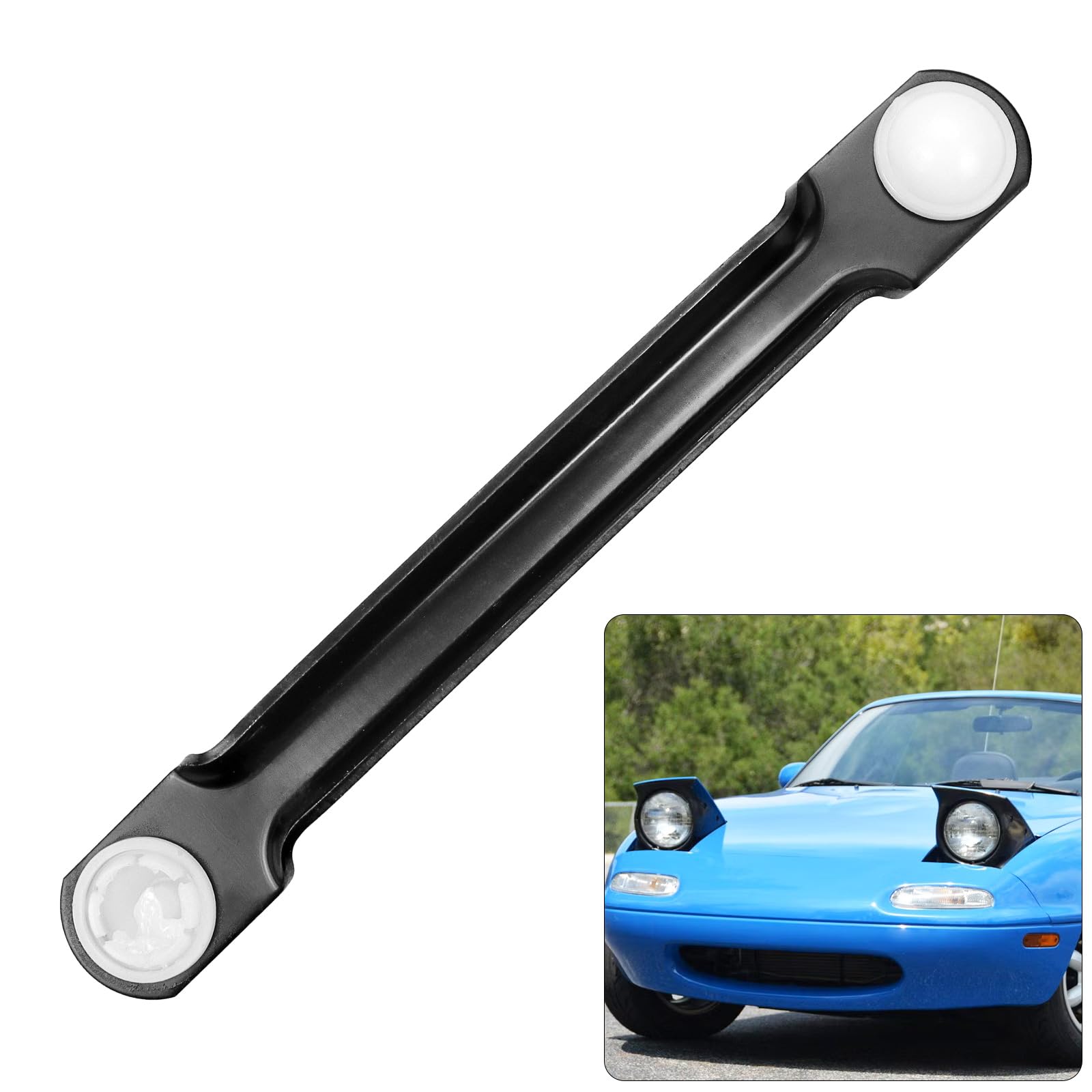 FEXON Front Headlight Lamp Retractable Link Rod 1 Pc Compatible with Mazda Miata 1990-1997 Replaces NA01-51-SA5