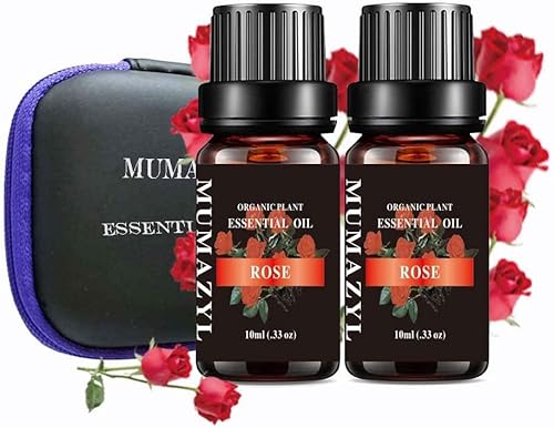 Aceite esencial de rosa, aceite de rosa para difusor, limpieza, hogar, dormitorio, perfumes, humidificador, jabón, velas, paquete de 2 unidades, 0.3