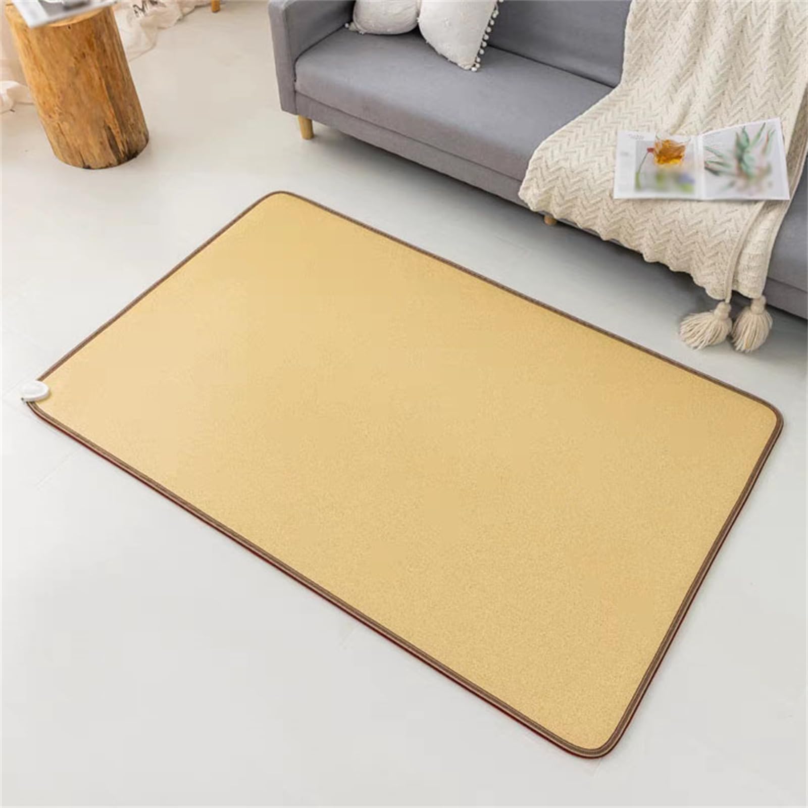 Tappeto Riscaldato al Grafene con Termostato E-Timer | Tappetino Riscaldante Elettrico Per Pavimenti, Tappeto in Peluche Scaldapiedi Riscaldato Soggiorno Camera Letto