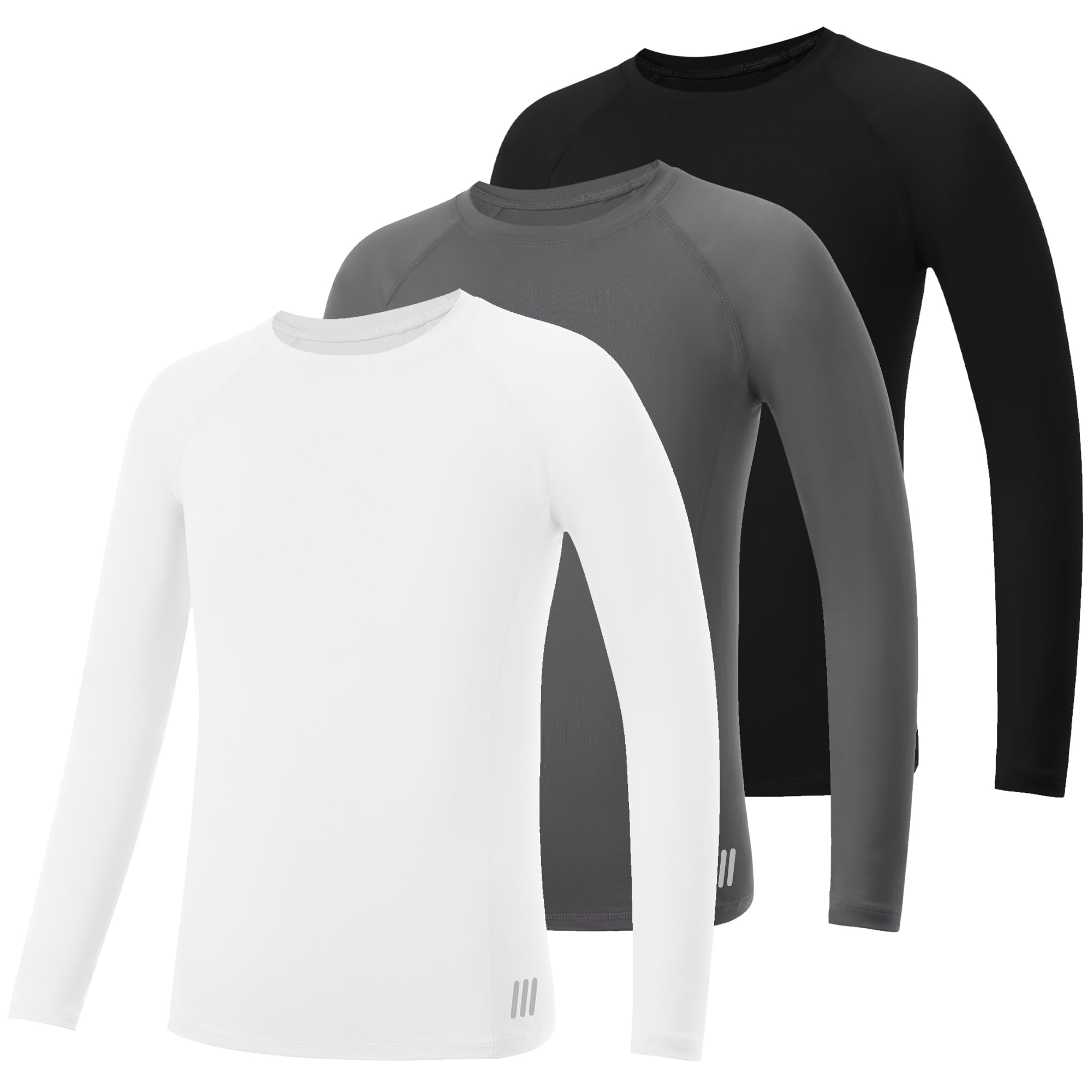 RIKUAOU Youth Boys Compression Long Sleeve Shirt