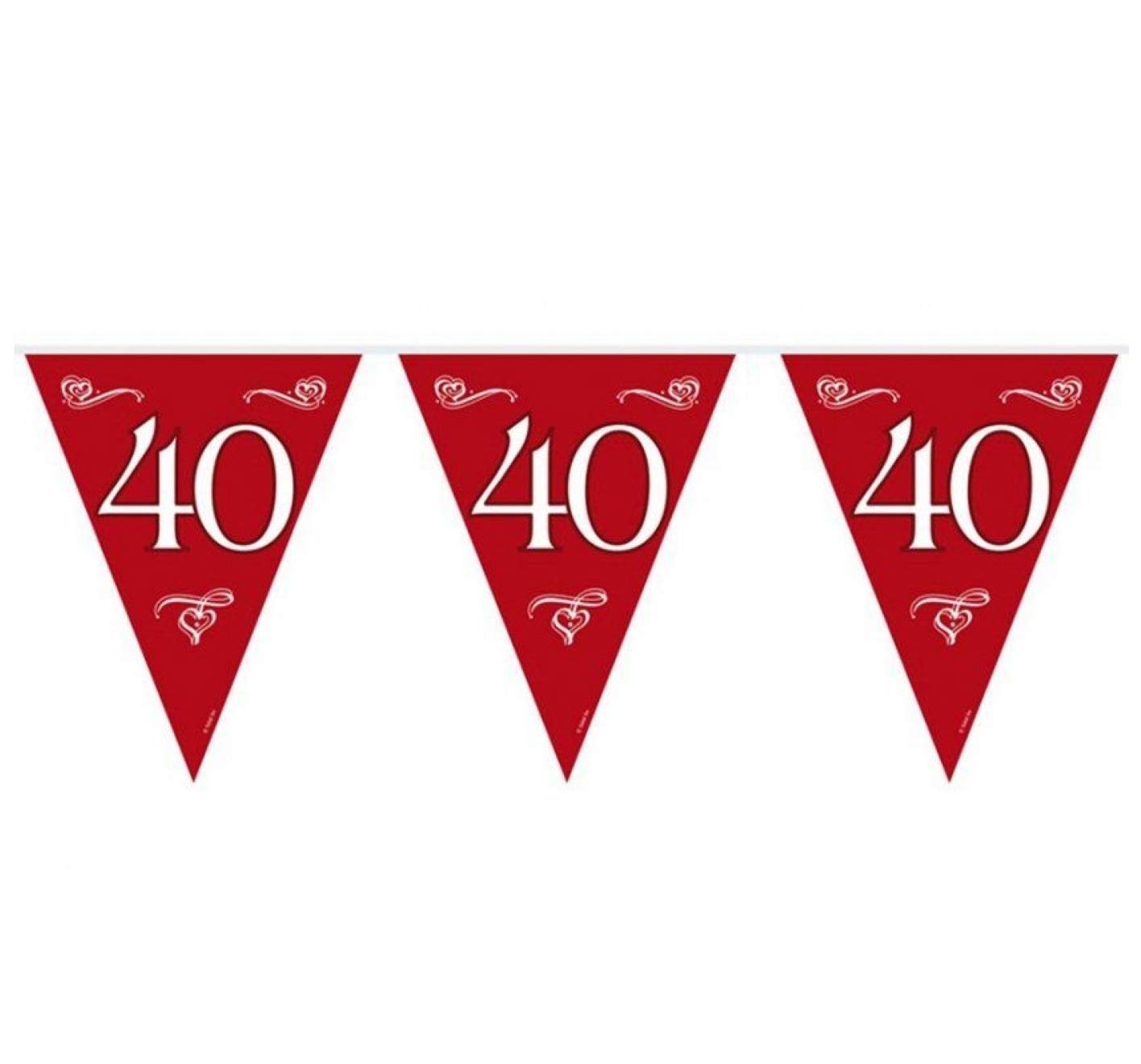 Folat 21474 40th Birthday/Anniversary Garland, Ruby Red
