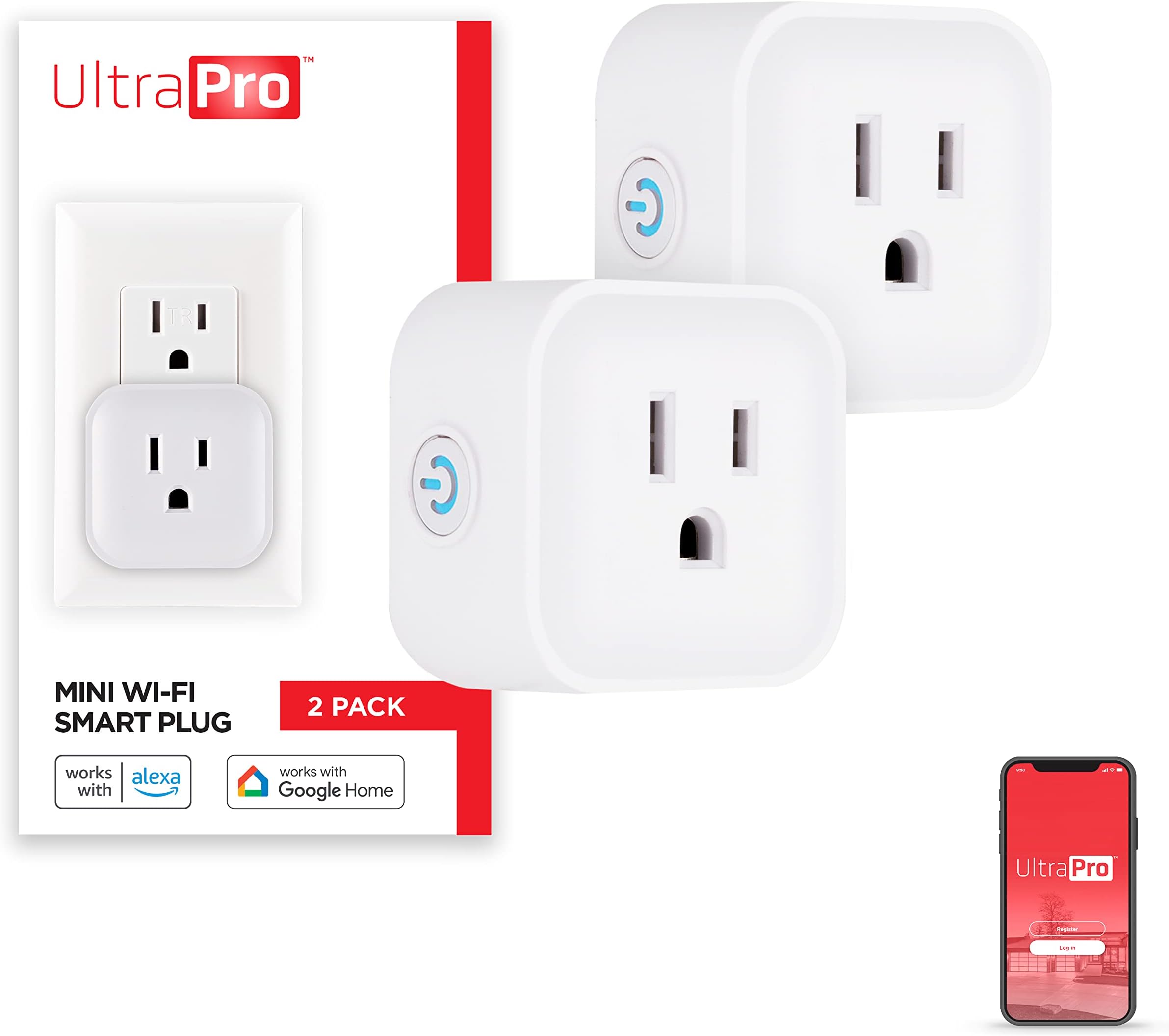 Smart Plug WiFi, Smart Home, Smart Switch, Smart Outlet, Works with Alexa, Echo and Google Home, No Hub Required, App Controlled, ETL Certified, Electrical Outlet Switch, 2 Pack, 51410