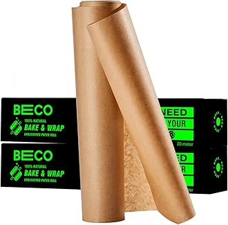Eco-Friendly Premium Baking & Wrapping Paper | 40 Mtrs |11" x 20 Mtrs Roll (Pack of 2) |Chemical Free Parchment & Cooking Paper | 100% Bamboo Pulp
