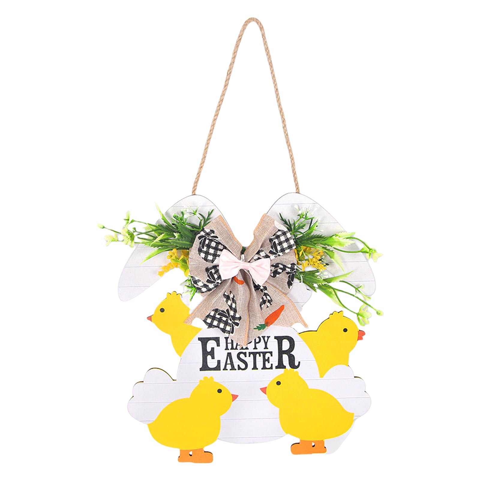 Tsophreniq Wood Easters Hanging Sign with Intricate Cutout Detail Perfect for Festival Atmospheres in Livings Room or Storefronts Wood Easters Decoration