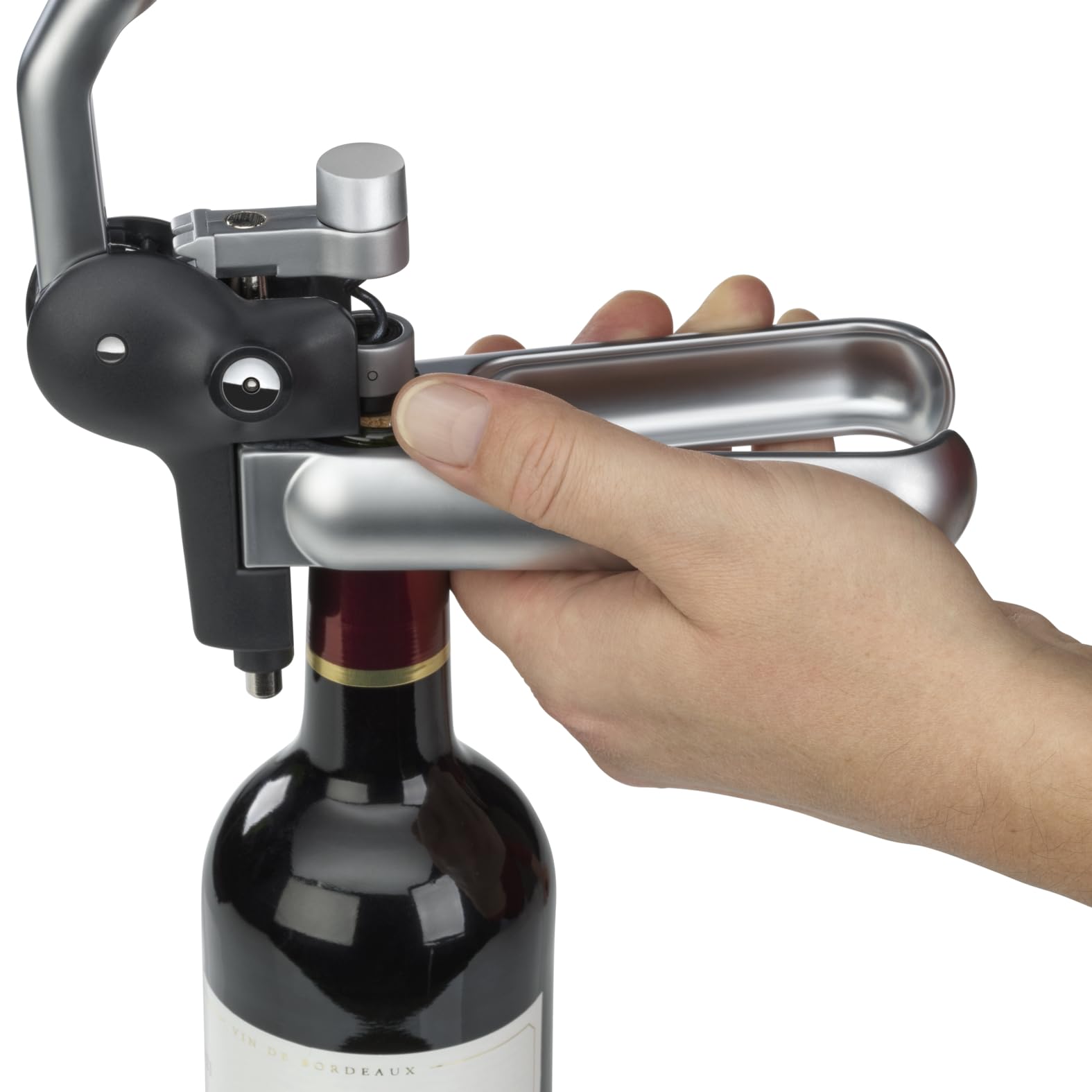 WMF Baric Tire-bouchon à levier pour vin 19 x 11 x 15 cm, tire-bouchon avec coupe-capsule, ouvre-bouteille professionnel pour vin et prosecco, ouvre-bouteille sans effort