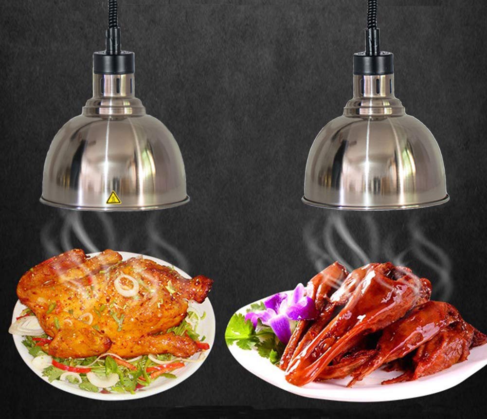 Lampada di Calore Alimentare in Acciaio Inossidabile Commerciale, Lampada per Scaldavivande Buffet Forniture per Ristoranti Attrezzatura da Cucina, 220V / 250W