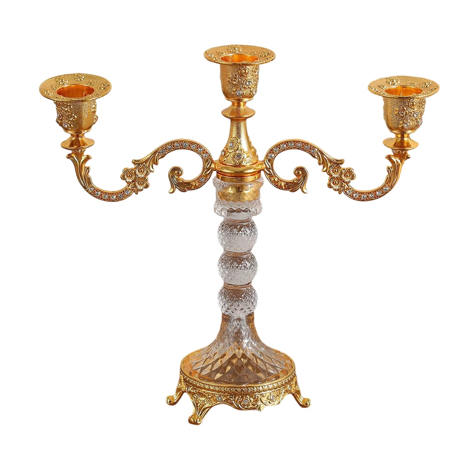 ZEPFJHE Decorative Stands Iron Taper Holders Candelabra Retro Candlestick for Wedding, Table Centerpieces Iron Taper