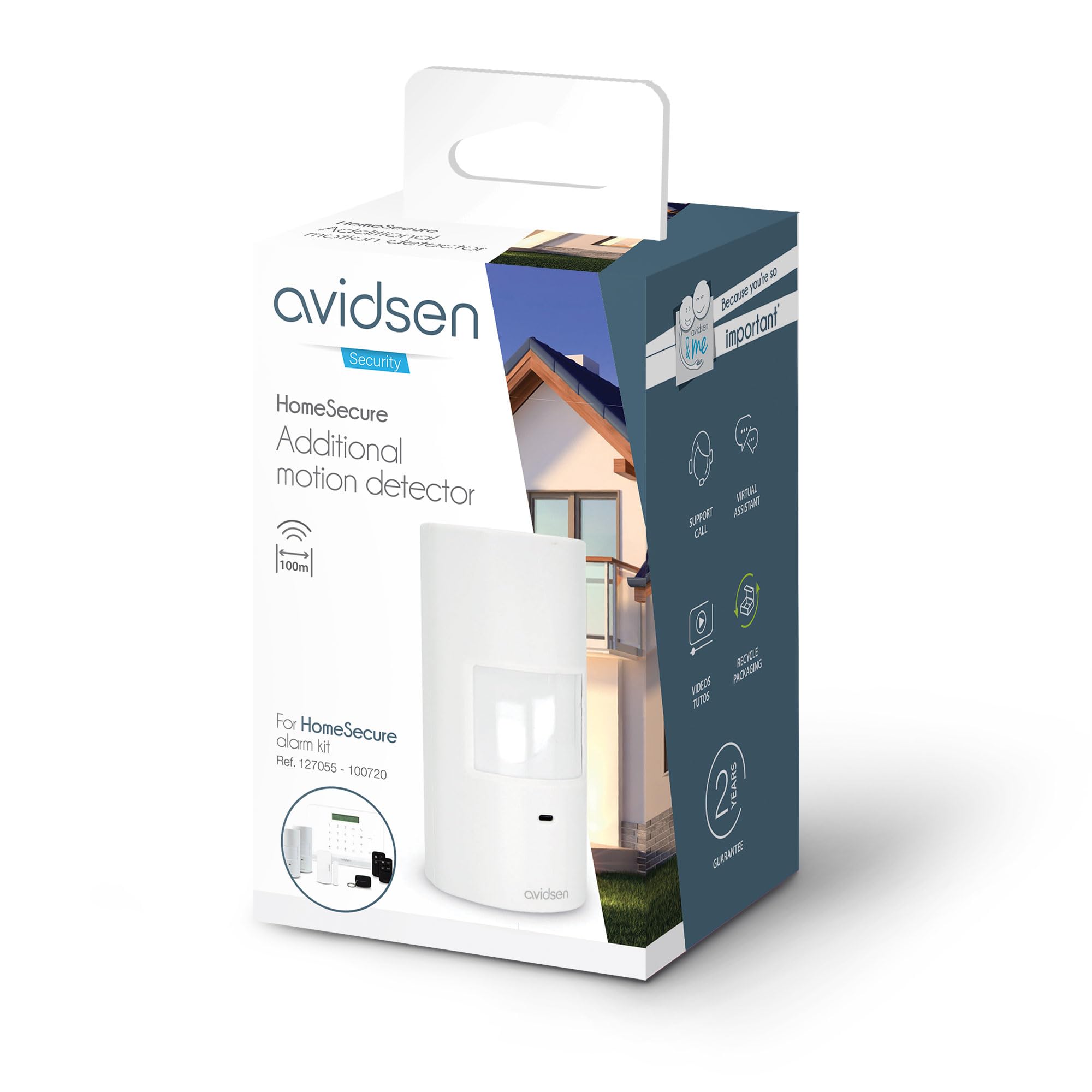 Avidsen Detector de Movimiento Infrarrojo para Alarmas Skyda y HomeSecure