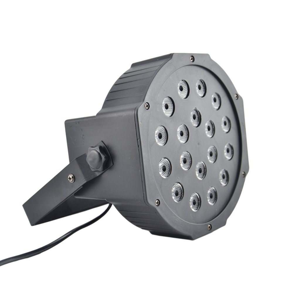 AUCD Mini RGB 18 LEDs Par Lights 7CH DMX Wedding Lamp Home Party DJ Show Strobe Wash Stage Lighting LE-Par18