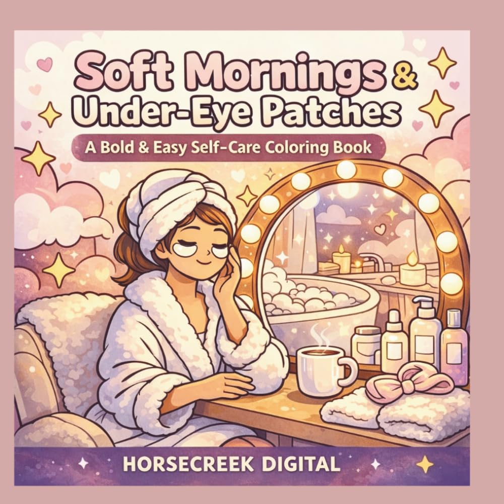 Soft Mornings & Under Eye Patches: A Bold & Easy Self-Care Coloring Book (Soft Life & Cozy Vibes Coloring Series)