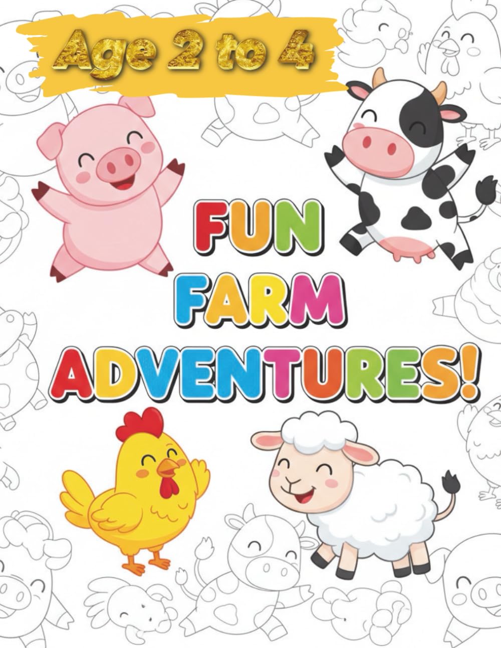 Easy Farm Adventures for Toddlers Ages 2–4: Big Bold Simple Designs to Help Little Kids Color with Confidence