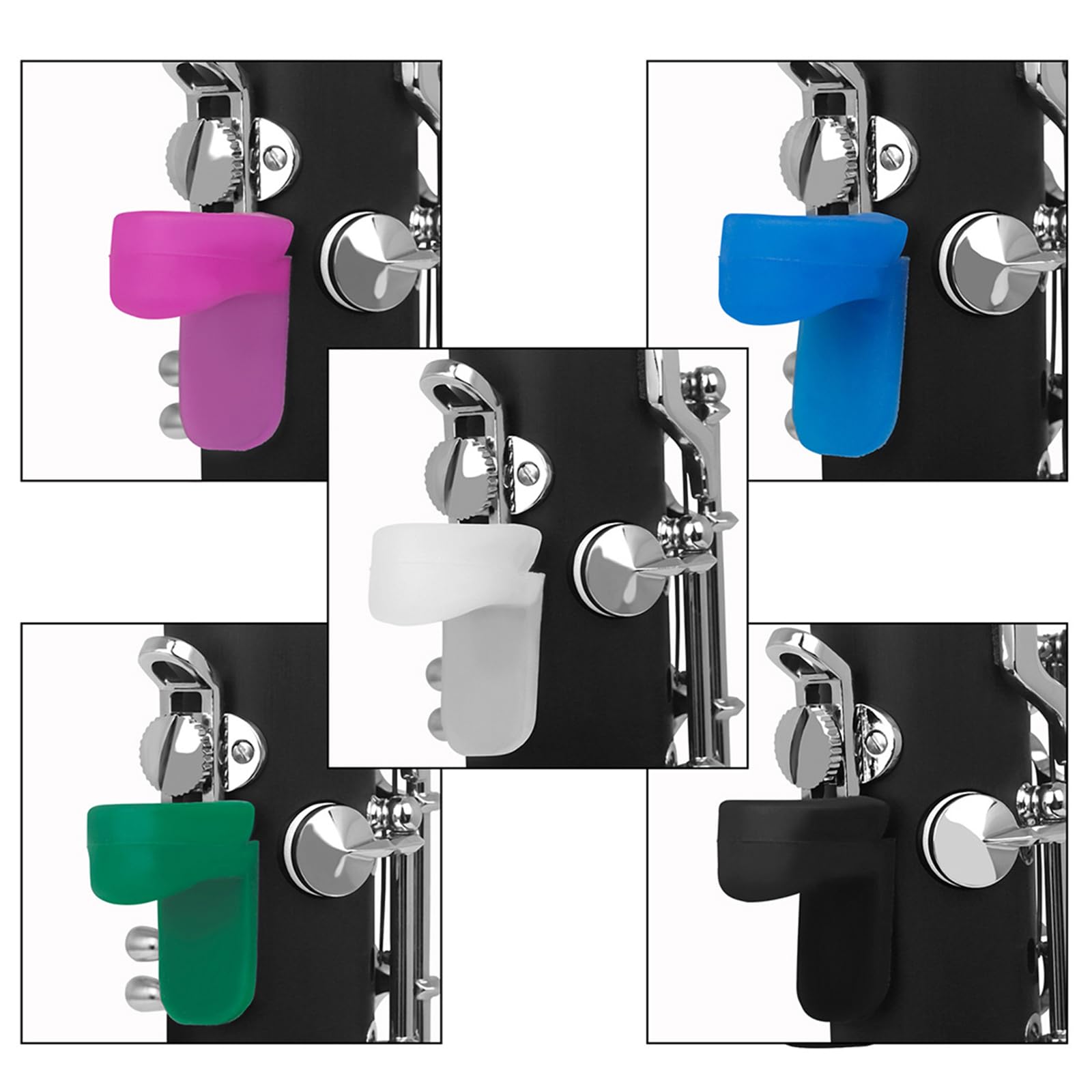 DIIOOMIEEU Clarinet Oboe Thumb Rest Cushion Comfortable Soft Silicone Thumb Protector for Woodwind Instrument Assorted in 5 Colors