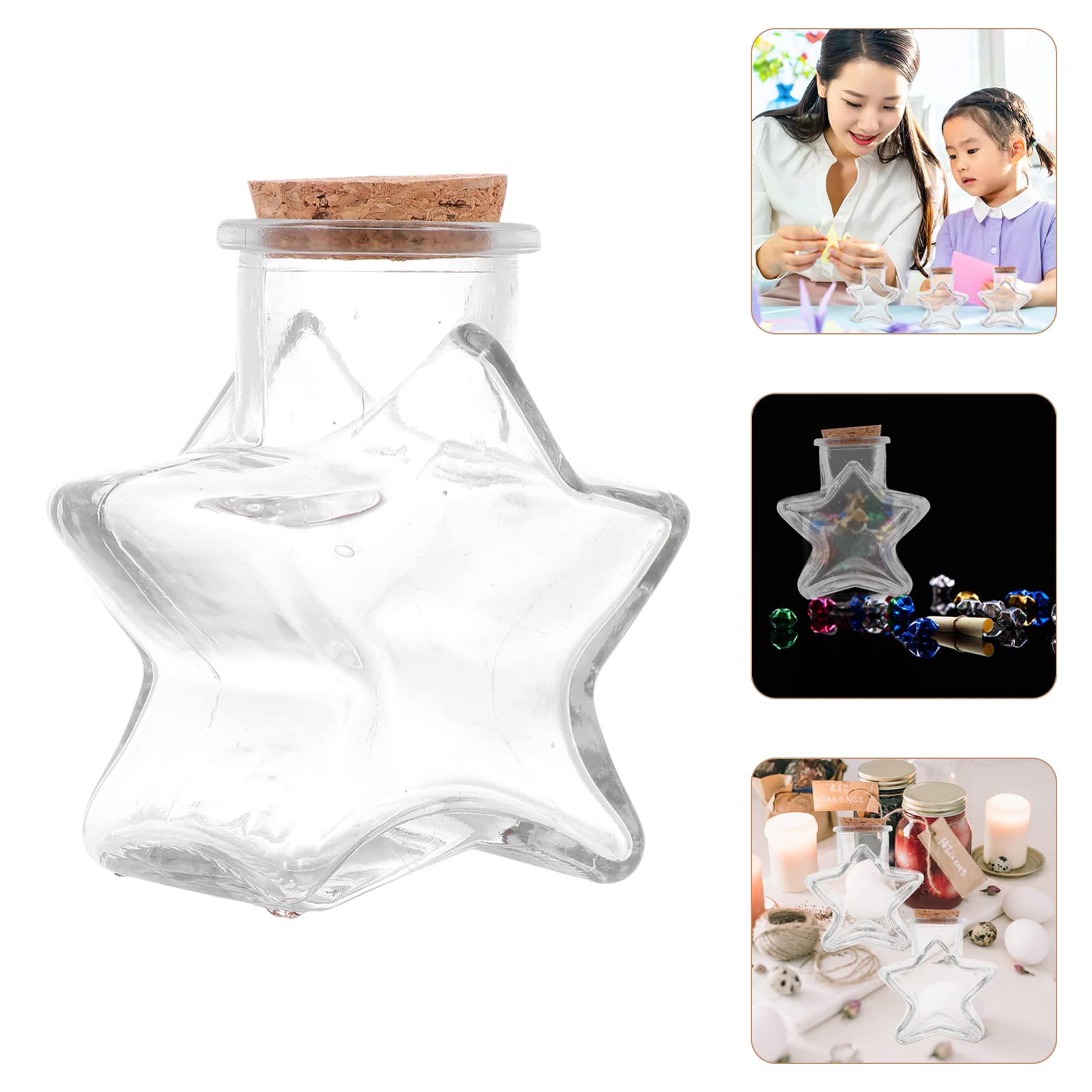 Amosfun Confezione Da 5 Barattoli in Con Messaggio - Bottiglie in Con Di Sughero Decorazioni Bottigliette Di Profumo Accessori Per Foto