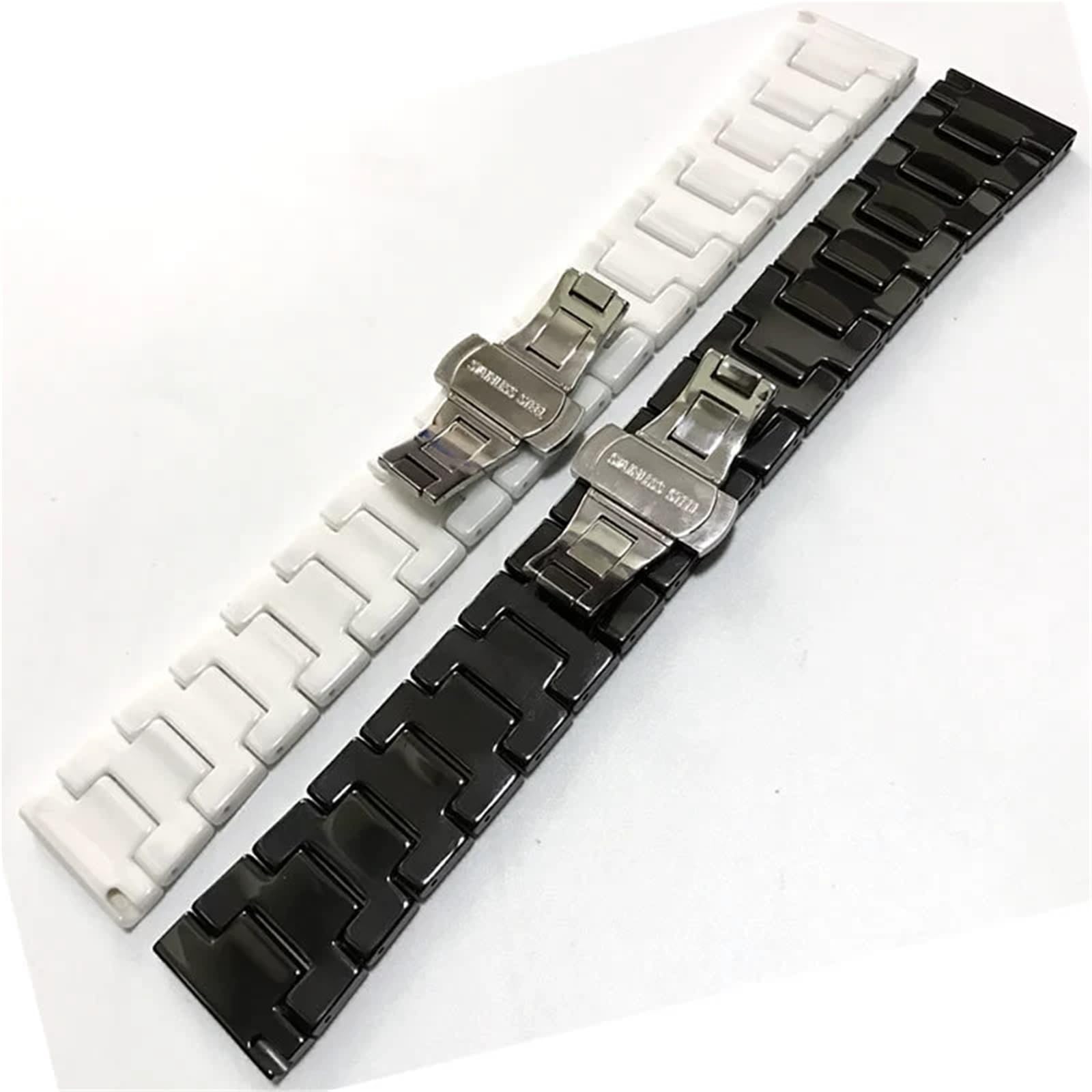 Bracelet de montre de rechange universel en céramique à dégagement rapide 18 mm (blanc, 20 mm)