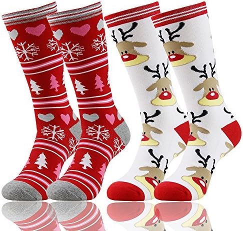 Gmall Christmas Womens Cartoon Cotton Soft Novelty Cute Funny Patterns New Year Gifts Party Socks