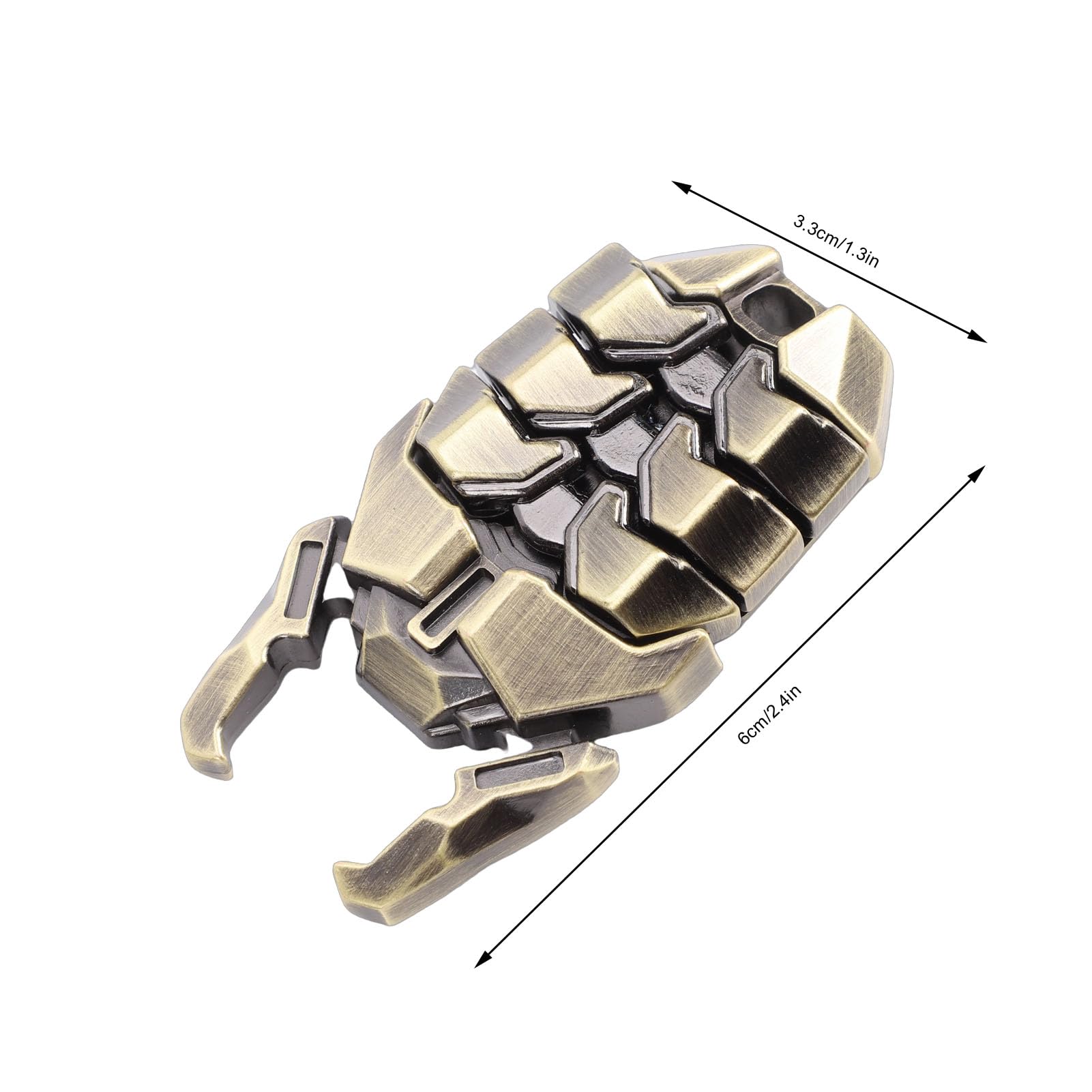 Denash Push-Slider-Spielzeug, 3-Tasten-Slider aus Metall, Sensorisches Fidget mit Flaschenöffner, ägyptisches Skarabäus-Design, Stressabbau-Gerät für Erwachsene (Bronze)