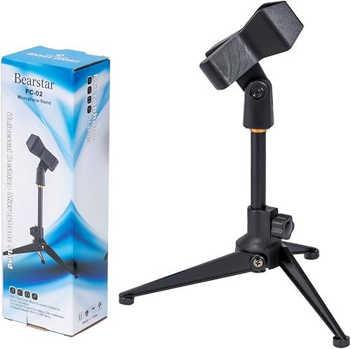 Miniatura 2 de Soporte universal para micrófono de escritorio, soporte de mesa ajustable con clip de micrófono con resorte como Sm57 Sm58 Sm86 Sm87