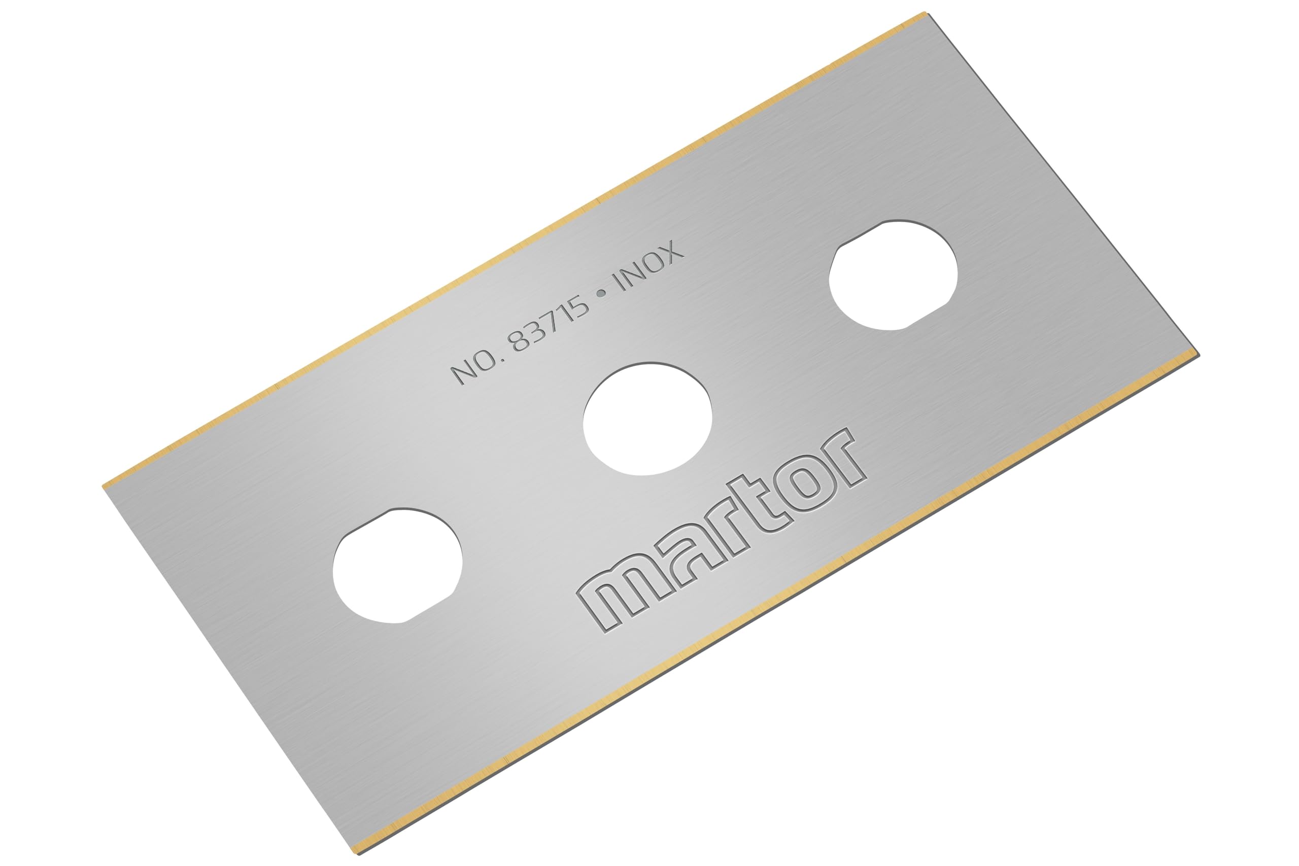 MARTOR 100x Hoja industrial TiN, inoxidable, 4 ángulos, Cúter | Aceite apto para alimentos, TiN-recubierto, 4 bordes de corte, alimentación e industria, hoja de recambio, No. 83715.31