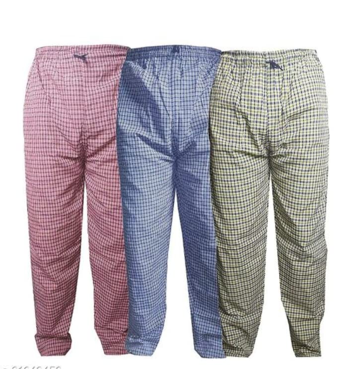 100% Cotton Sleepwear Nightwear Loungewear Men's Pyjama Pack of 3 (M)-image-34